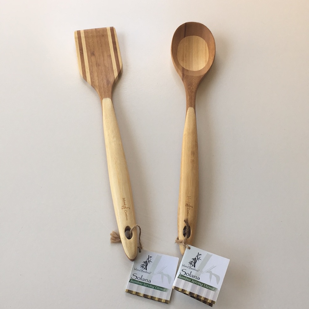 Set of Island Bamboo Cooking and Serving Utensils